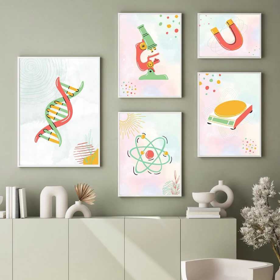 Science Nursery - Pintura em tela sem moldura, ciência,
