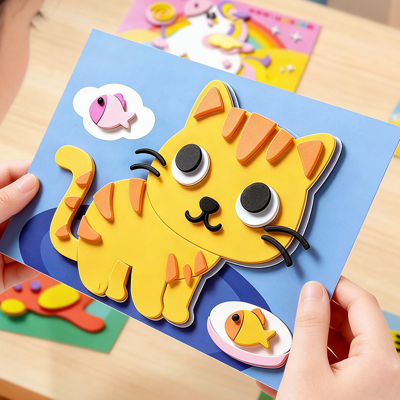 Science Toys Diy - Adesivos 3D para Crianças, 10 Folhas