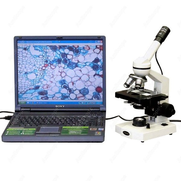 Microscope Compound 40X - Microscópio Monocular Composto AmScope Série M600