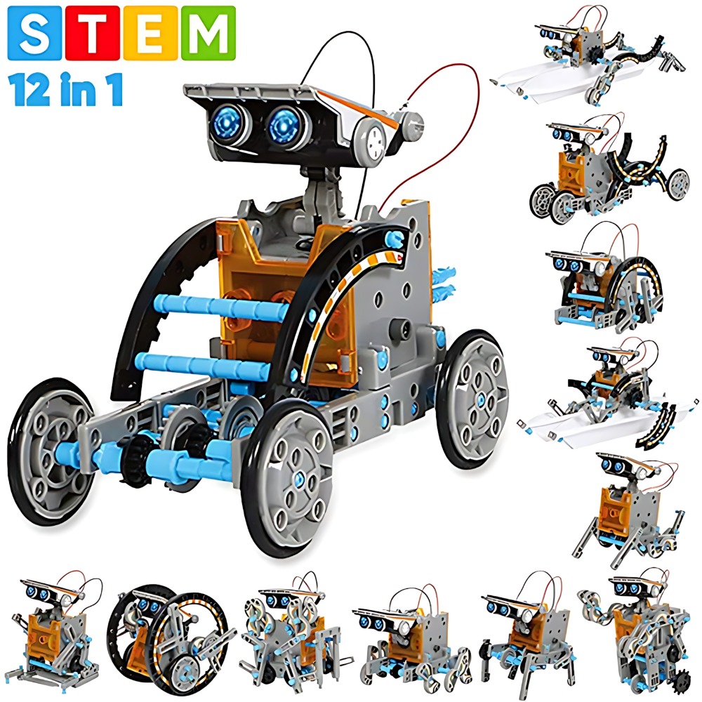 Science Toys Diy - Blocos de construção de robôs solares