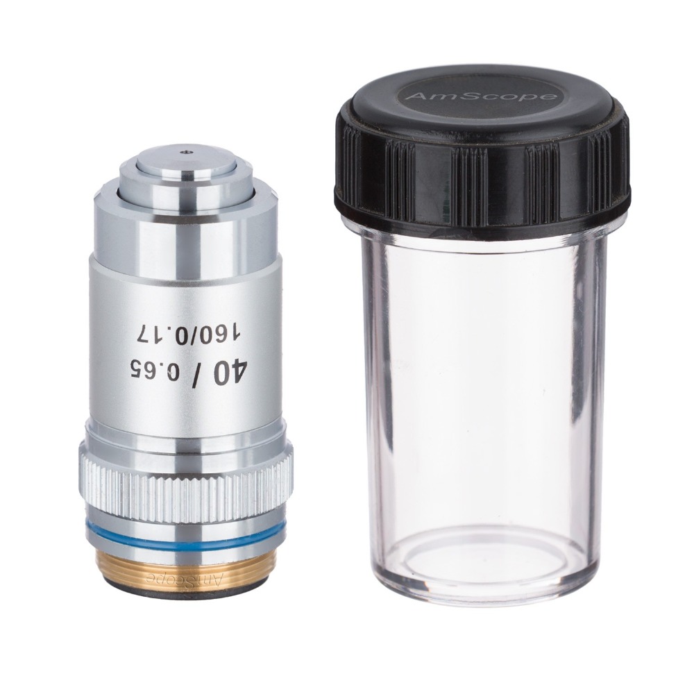 Microscope Compound 40X - Objetiva Acromática AmScope 40X (Spring) para