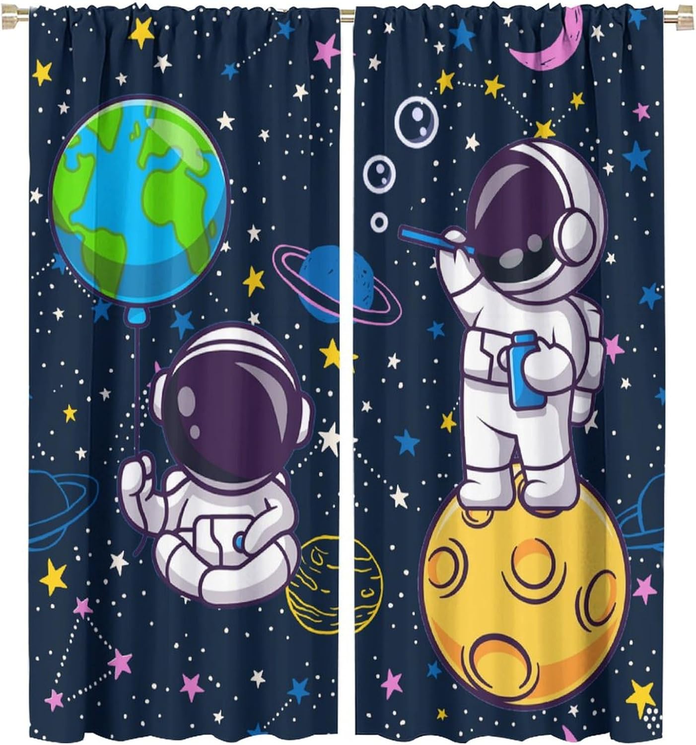 Science Nursery - Cortina de Astronauta Espacial para Decoração