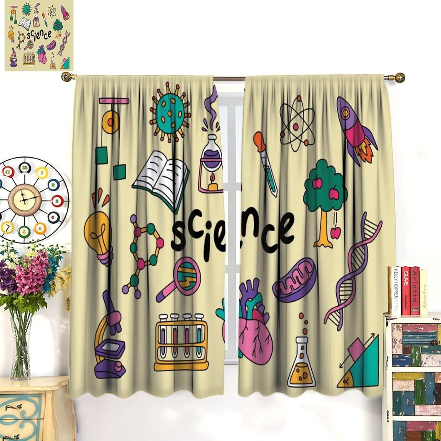 Cortinas com Tema Científico 2 - Science Nursery avaliação e preço