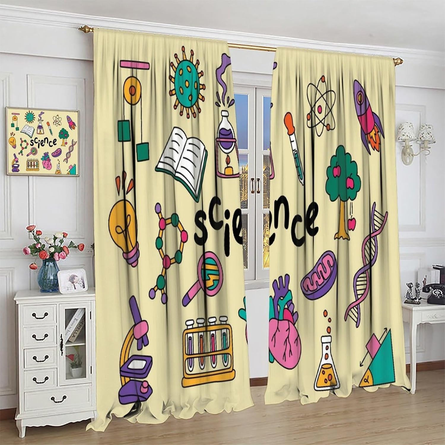 Cortinas com Tema Científico 2 - Science Nursery avaliação e preço