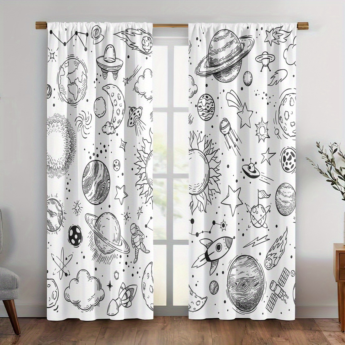 Cortinas de Galáxia e Planetas - Science Nursery avaliação e preço