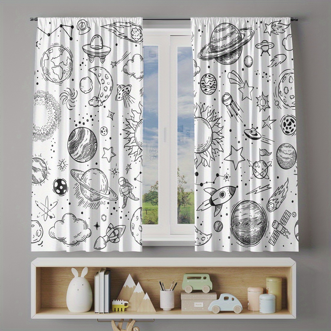Cortinas de Galáxia e Planetas - Science Nursery avaliação e preço